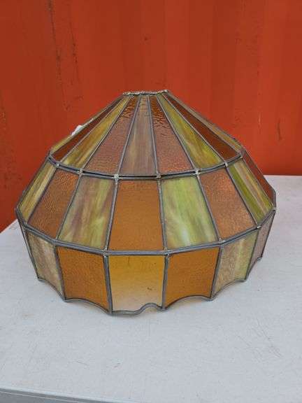 LEADED GLASS LAMP SHADE