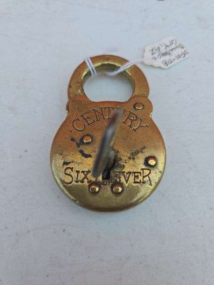 YALE CENTURY 6 LEVER BRASS LOCK WITH KEY