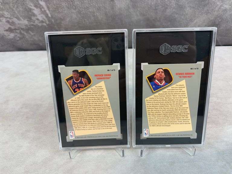 1992-93 Fleer Total "D" Patrick Ewing & Dennis Rodman - SGC 9 & 8.5