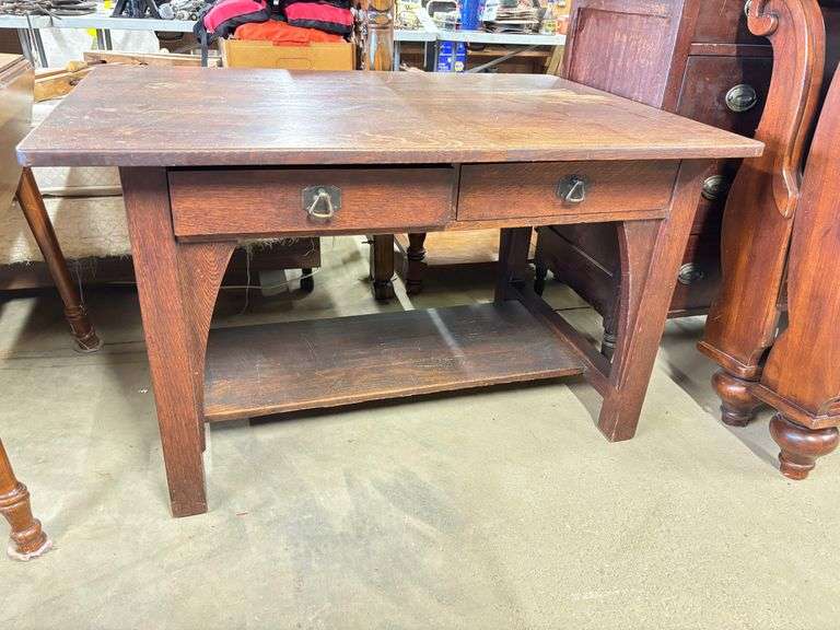 Vintage Solid Wood Desk 34” D 48” W 29” H