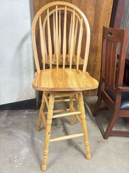 2 Swivel Hickory Bar Stools