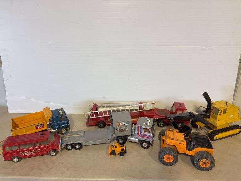 Toy trucks and other vehicles with tote - Tonka, Ertl, and more