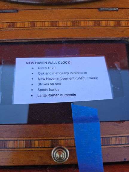 NEW HAVEN 1870 WALL CLOCK WORKS