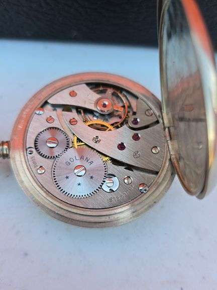 GOLANA SWISS RAILROAD WINDUP POCKET WATCH WORKS 15 JEWEL