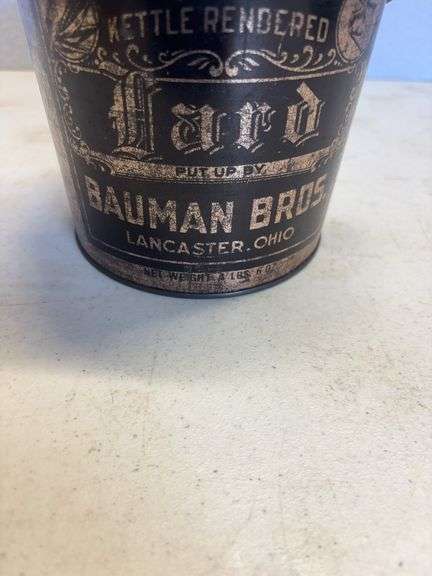 Bauman Bros Lard Tin