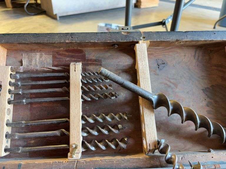 Toolbox with drill bits, electrical tools, and more