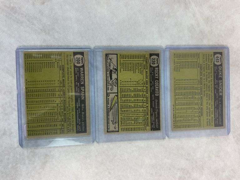 1961 Star lot of 5: Spahn, Colavito, Snider, Cepeda, Nelly Fox