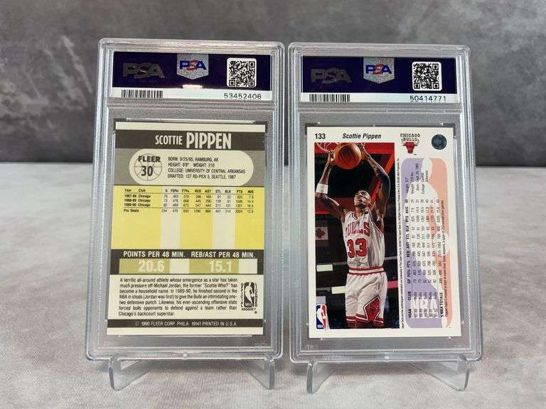 1992 Upper Deck #133 Scottie Pippen PSA 9 & 1990 Fleer #30 Scottie Pippen PSA 9