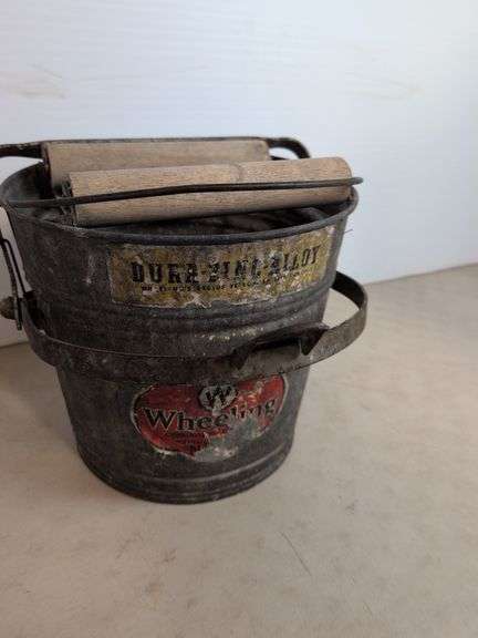 Wheeling Corrugating galvanized metal mop bucket