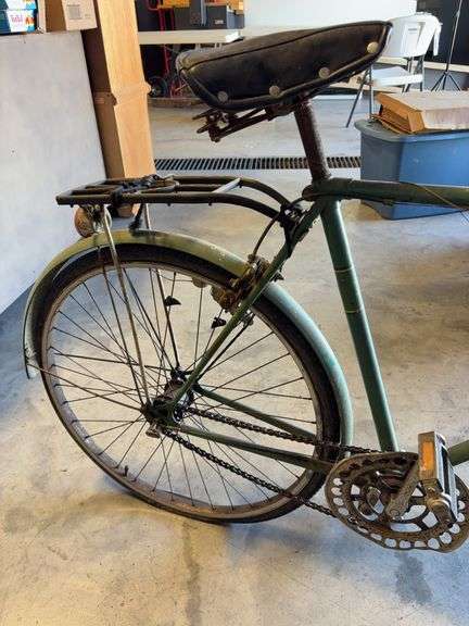 Vintage green John Deere bicycle - as is