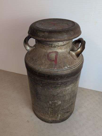 Antique Superior milk can - marked "9" - 24" tall