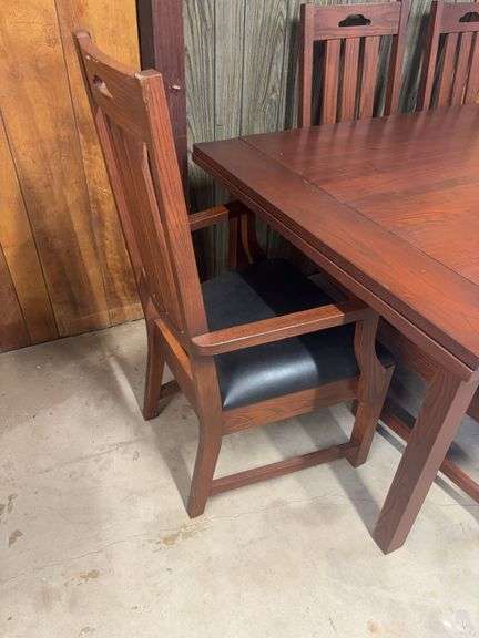 Dining Set , Table & 6 Chairs w/ Slide out on both ends for full Extension 108” W 68” W closed