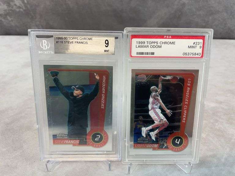 1999-00 Topps Chrome #118 Steve Francis RC BGS 9 & 1999 Topps Chrome #231 Lamar Odom RC PSA 9