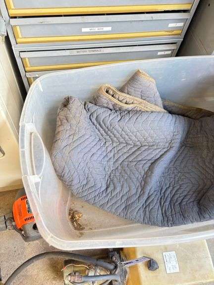 Furniture Blanket & Plastic Tote