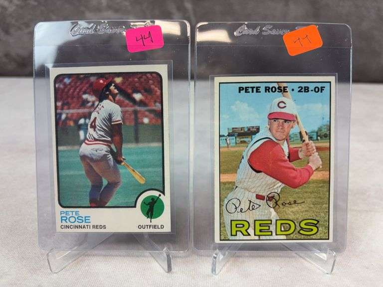 Pete Rose 1967 Topps #430 VG & 1973 Topps #130 NM