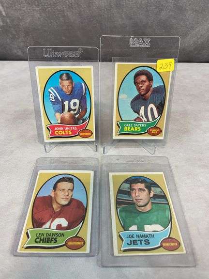 1970 Topps Star lot: Gayle Sayers, Unitas, Namath, Dawson