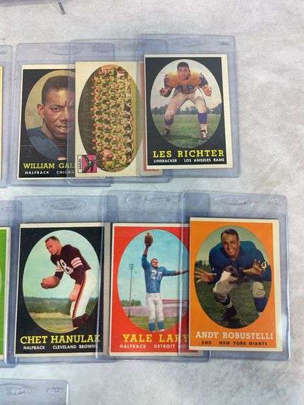 1958 Topps football, 19 cards, no duplicates w/ Lou Groza