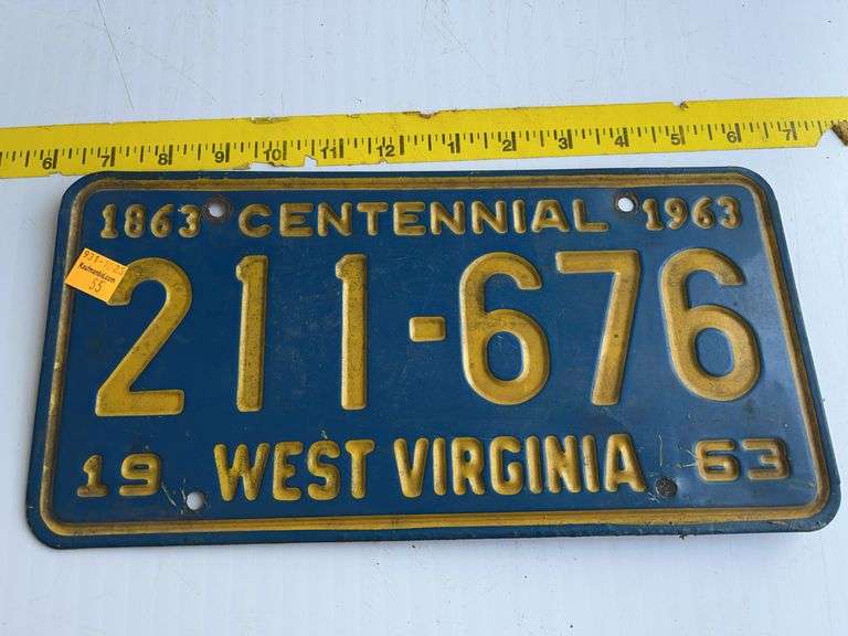 1963 West Virginia License Plate