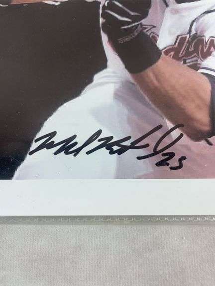 Michael Brantley signed color 9x12 action photo, JSA