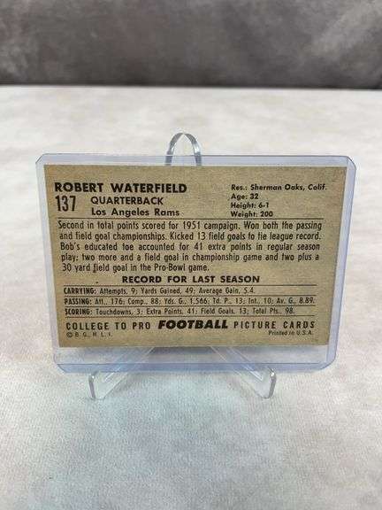 1952 Bowman football large : Bob Waterfield