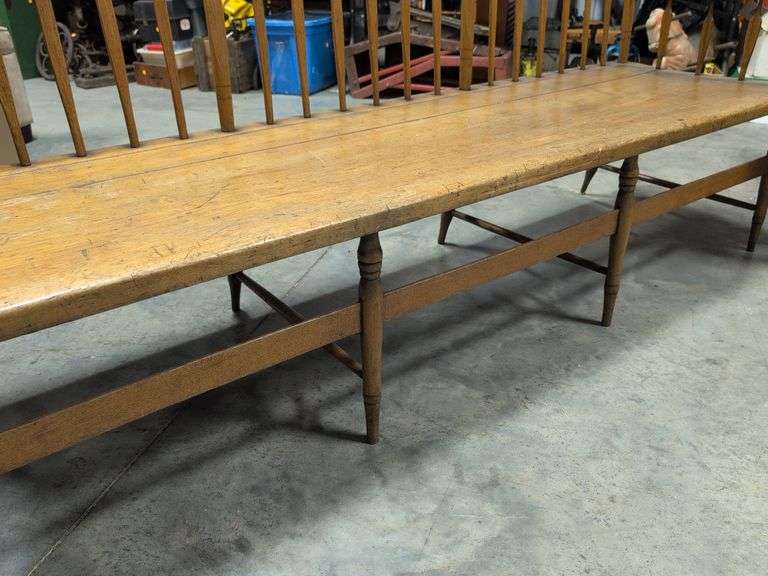 Large wooden Deacon's bench