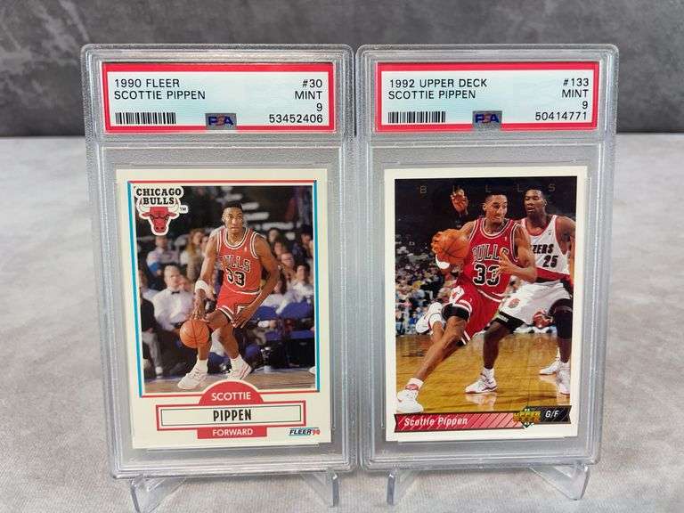 1992 Upper Deck #133 Scottie Pippen PSA 9 & 1990 Fleer #30 Scottie Pippen PSA 9