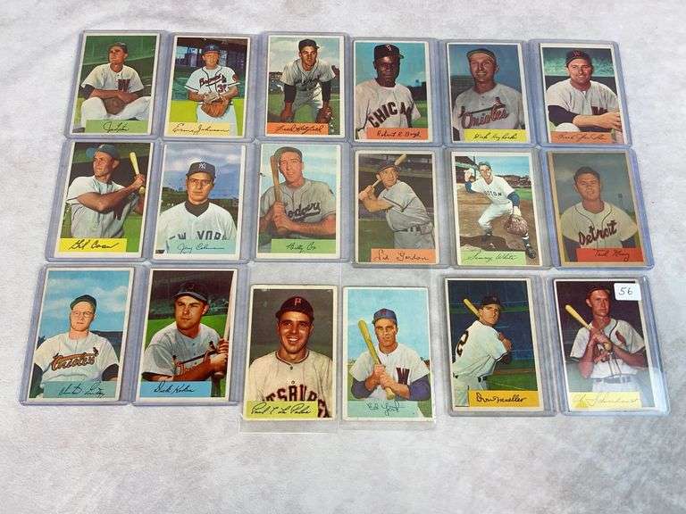 (18) 1954 Bowman Baseball Cards - Schoendienst, Yost & Others