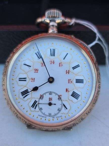 ART NOUVEAU SWISS POCKET WATCH SILVER CASE WORKS