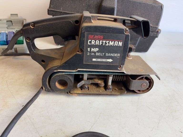 Sears/Craftsman belt sander, sockets, and driving bits