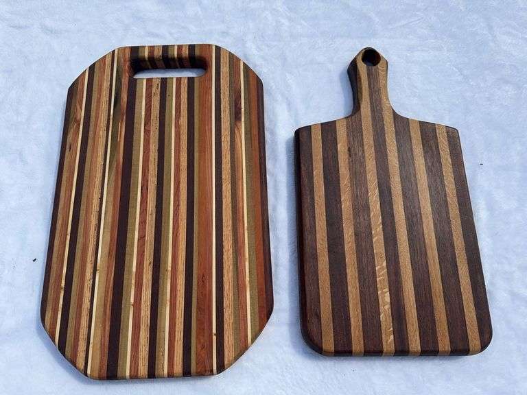 (2) Homemade Wooden Charcuterie Boards