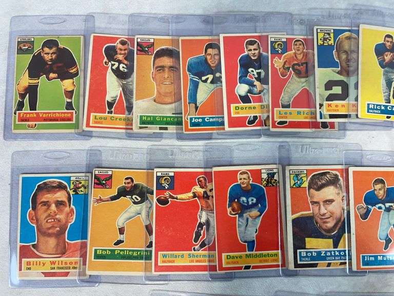 1956 Topps football 28 cards, no duplicates w/ Gifford & Alex Webster (Rookie)