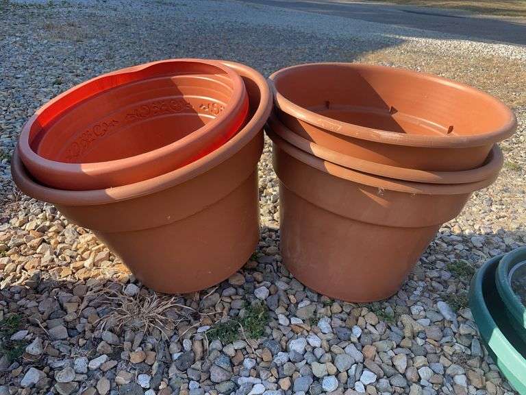 Large lot of decorative planters - mostly plastic