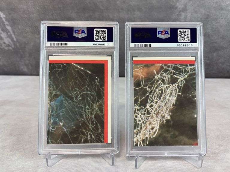 1983 Superman III Stickers 2 Card Lot #1 Man of Steel & #9 Clark kent Both PSA 8