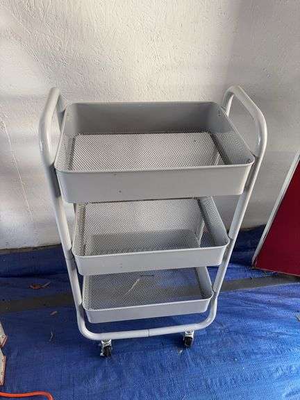 Metal Tray Cart on Casters
