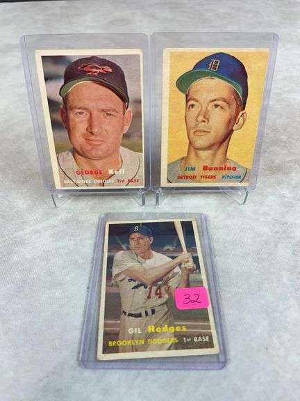 1957 Topps: Gil Hodges, Jim Bunning, George Kell