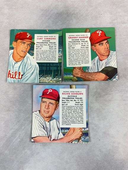 (3) 1955 Red Man Tobacco Cards - Ashburn, Hammer & Simmons