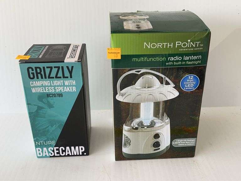 North Point Radio Lantern and Grizzly Camping Light w/ Speaker