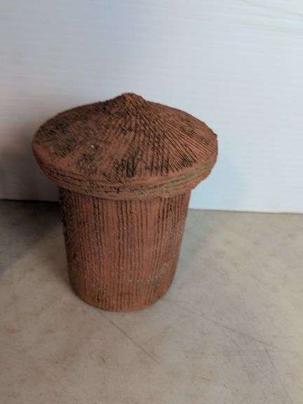 Terracotta pottery lantern and bird house - 10" tall