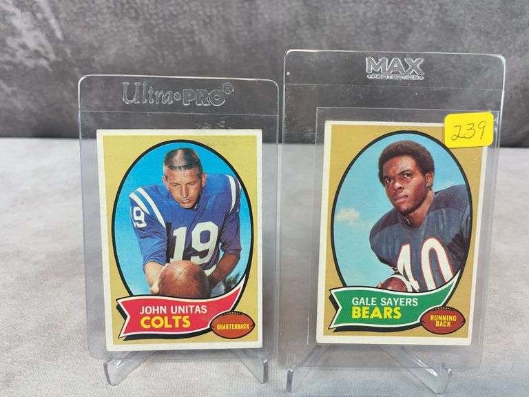 1970 Topps Star lot: Gayle Sayers, Unitas, Namath, Dawson