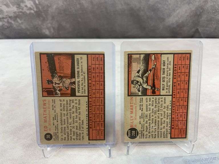 1962 Topps: Tresh, Hodges, Fox, Billy Martin, Mathews