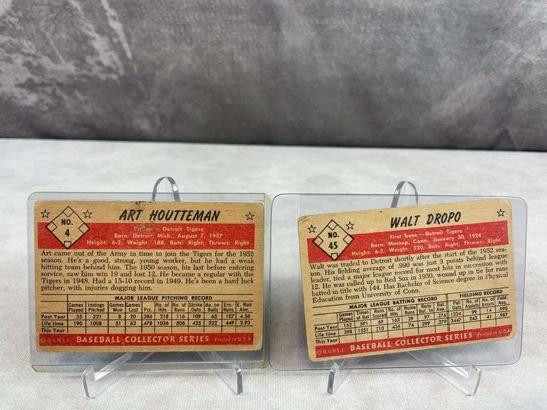 (5) 1953 Bowman Baseball Cards - Avila, Houtteman, Zernial, Dropo & Sain