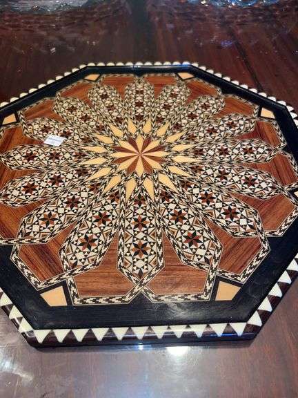 Vintage Spanish Inlaid Wood Tray