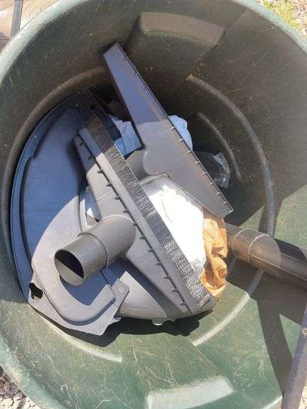 Large lot of misc. items including car seat, Rubbermaid trash barrel, radio parts, jumper cables, hy