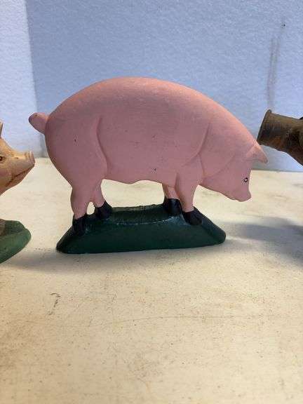 Cast Iron & Copper Pig Ornaments