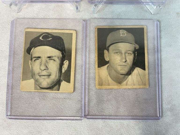 1948 Bowman baseball: Sauer, Edwards, Wyrostek, Wehmieier