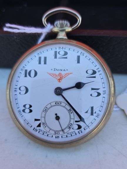 DOXA 15 JEWEL SWISS WINDUP POCKET WATCH WORKS