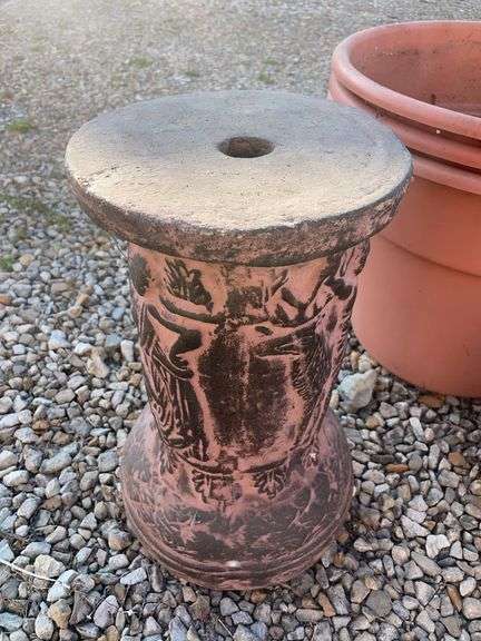 (6) planters and plant stand