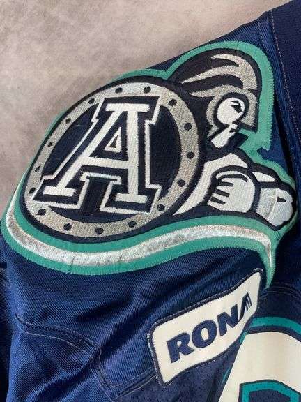 CFL Ravens jersey, dark blue/aqua/black/white, size medium