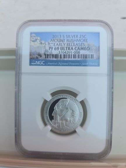 2013S MT. RUSHMORE SILVER QUARTER NGC PF69 ULTRA CAMEO