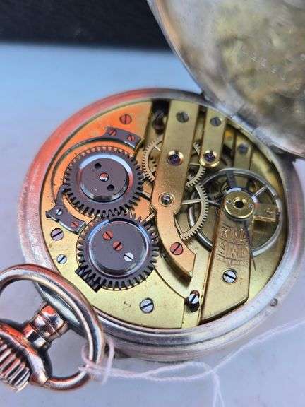 ART NOUVEAU SWISS POCKET WATCH SILVER CASE WORKS